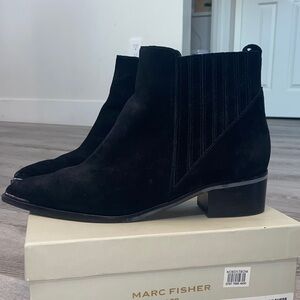 Marc Fisher Black Suede Ankle Boots